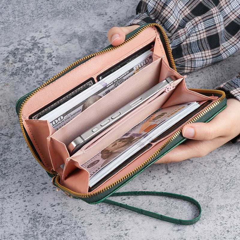 Pattern Classic Style Clutch Zipper Advanced Card Holder