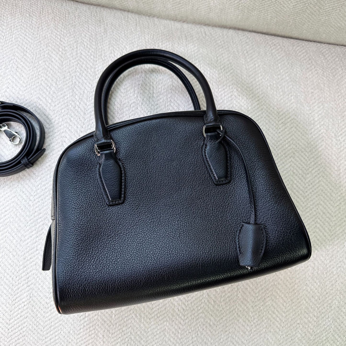 High-grade First Layer Cowhide Bowling Large Handbags