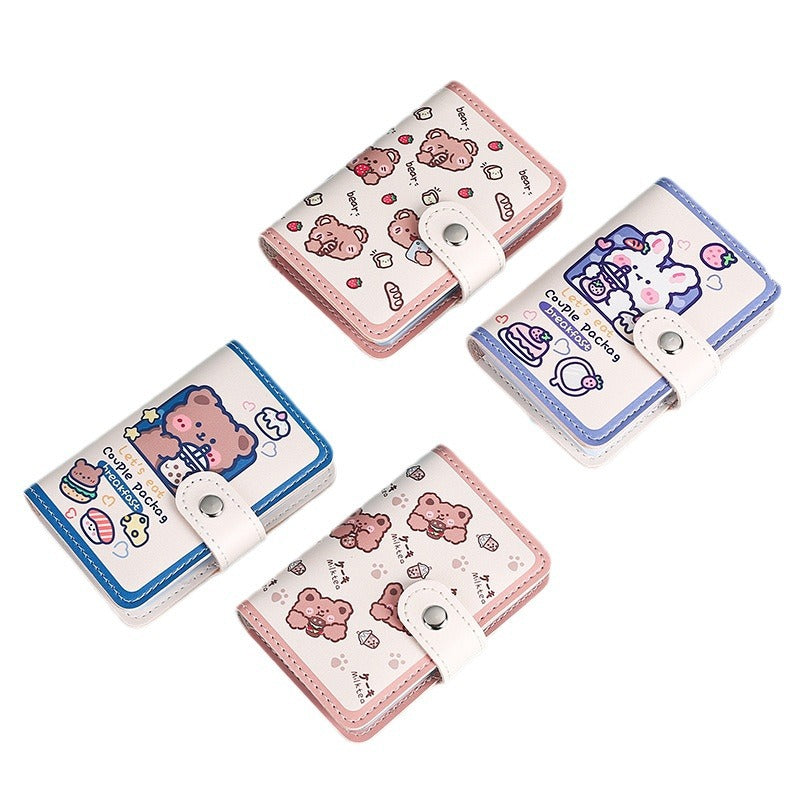Cute Compact Large Capacity Cartoon Coated Page Card Holder