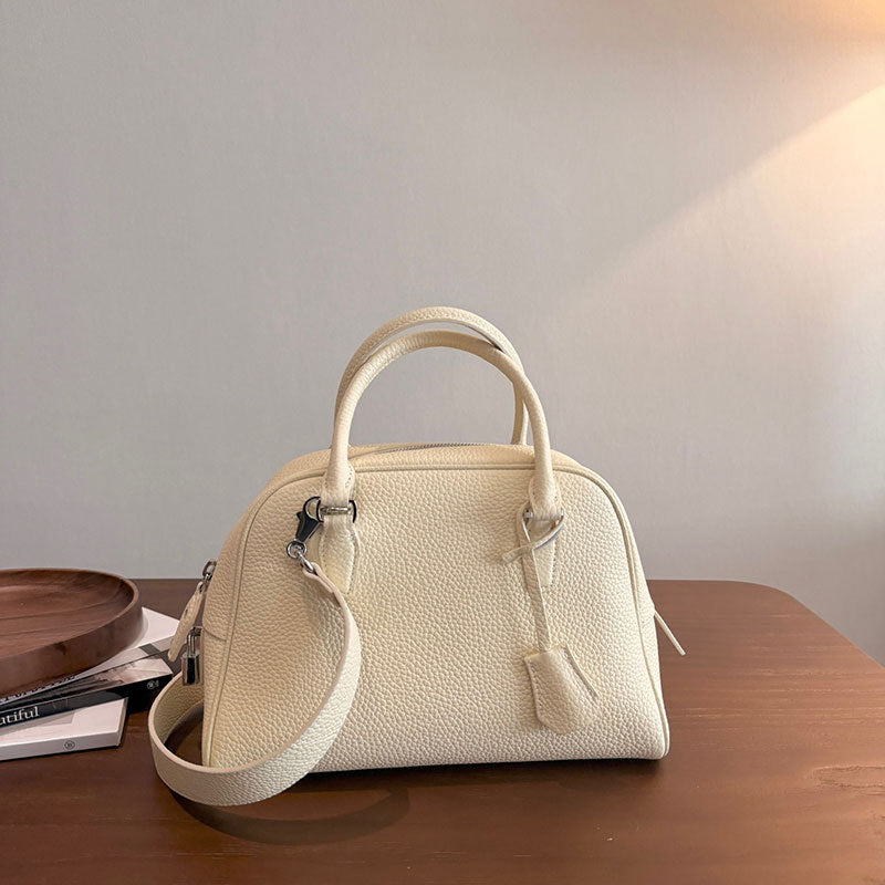 Beautiful First Layer Cowhide Bowling Boston Crossbody Bags