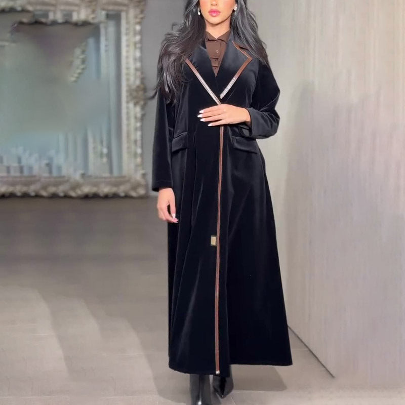 Women's Slouchy Popular Temperament Veet Trench Coats