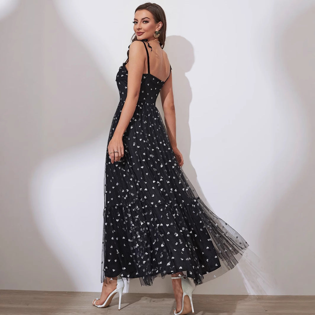 Women's Fashionable Elegant Mesh Hot Sier Strap Dresses