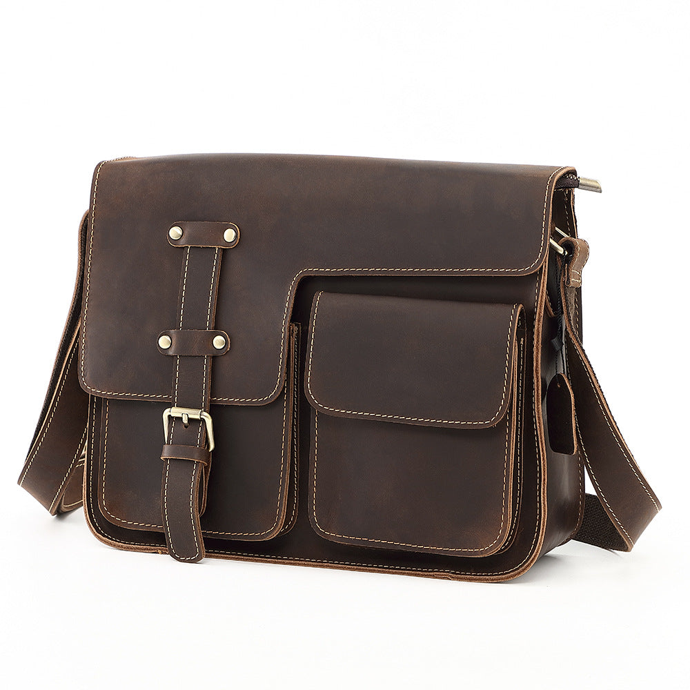 Men's Layer Cowhide Leather Genuine High-grade Crazy Bags