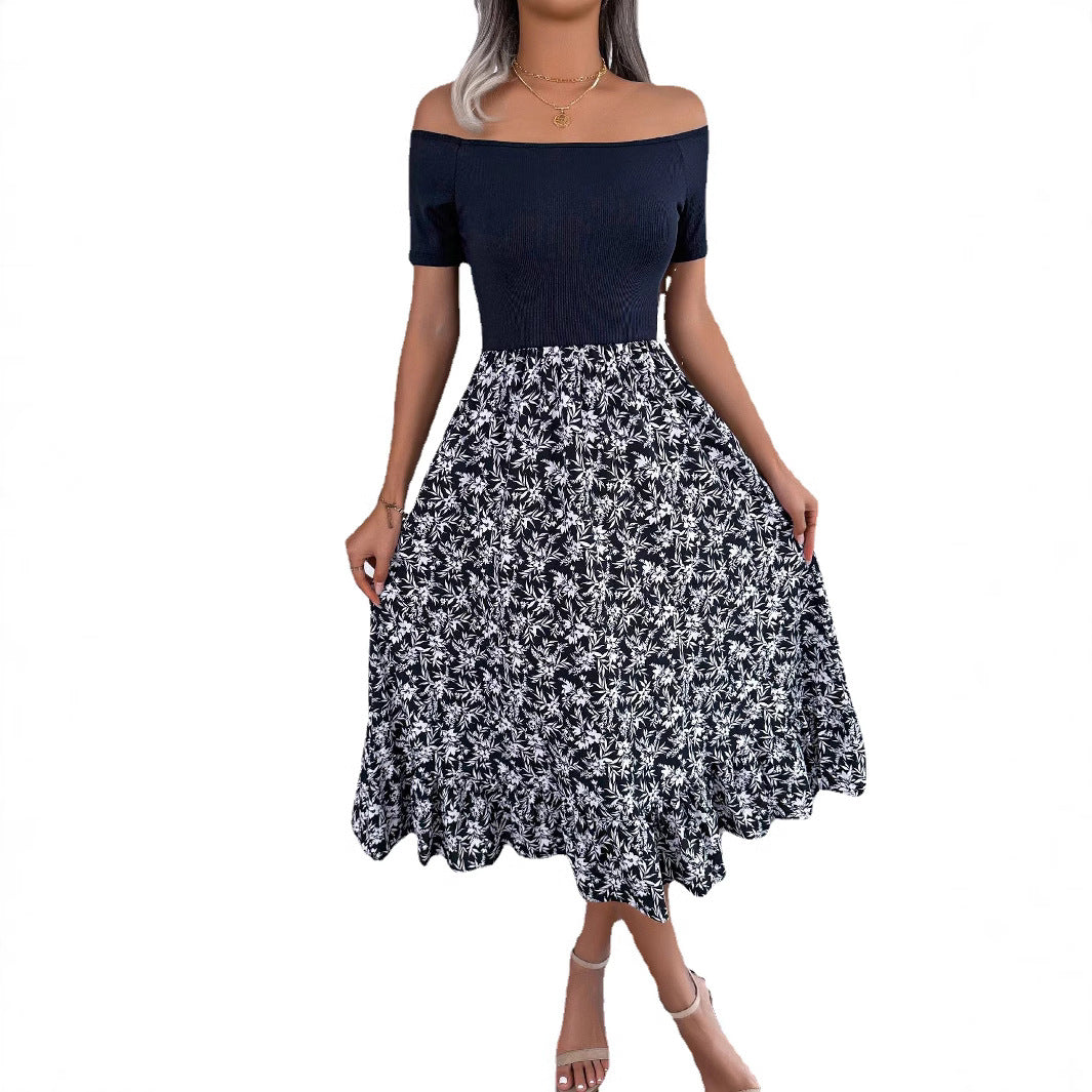Durable Women's Casual Flower Ruffles Mid-length Dress