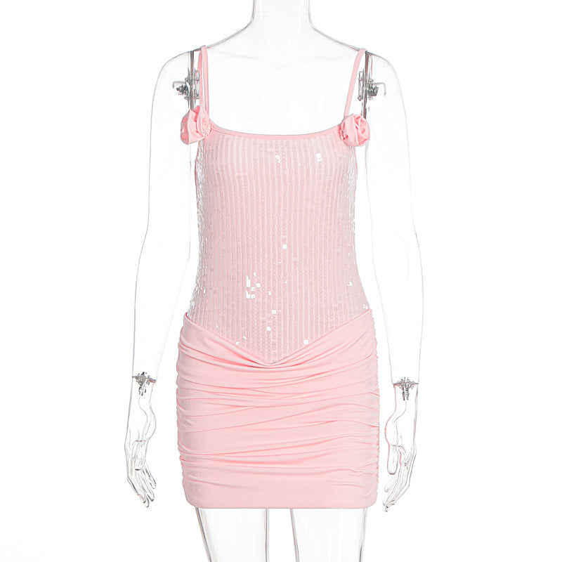 Women's Sexy Sequin Sling Dress Elegant Slim Dresses