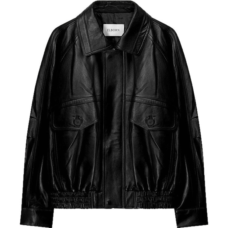 Women's Polo Collar Leather Early Autumn Commuter Jackets