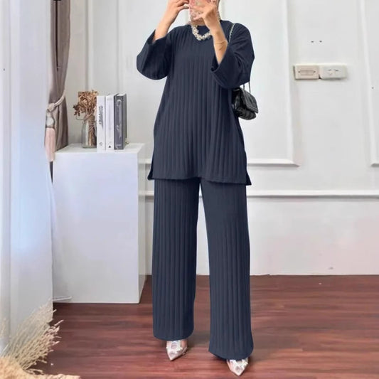 Women's Autumn Long Sleeve Shirt Wide Leg Suits