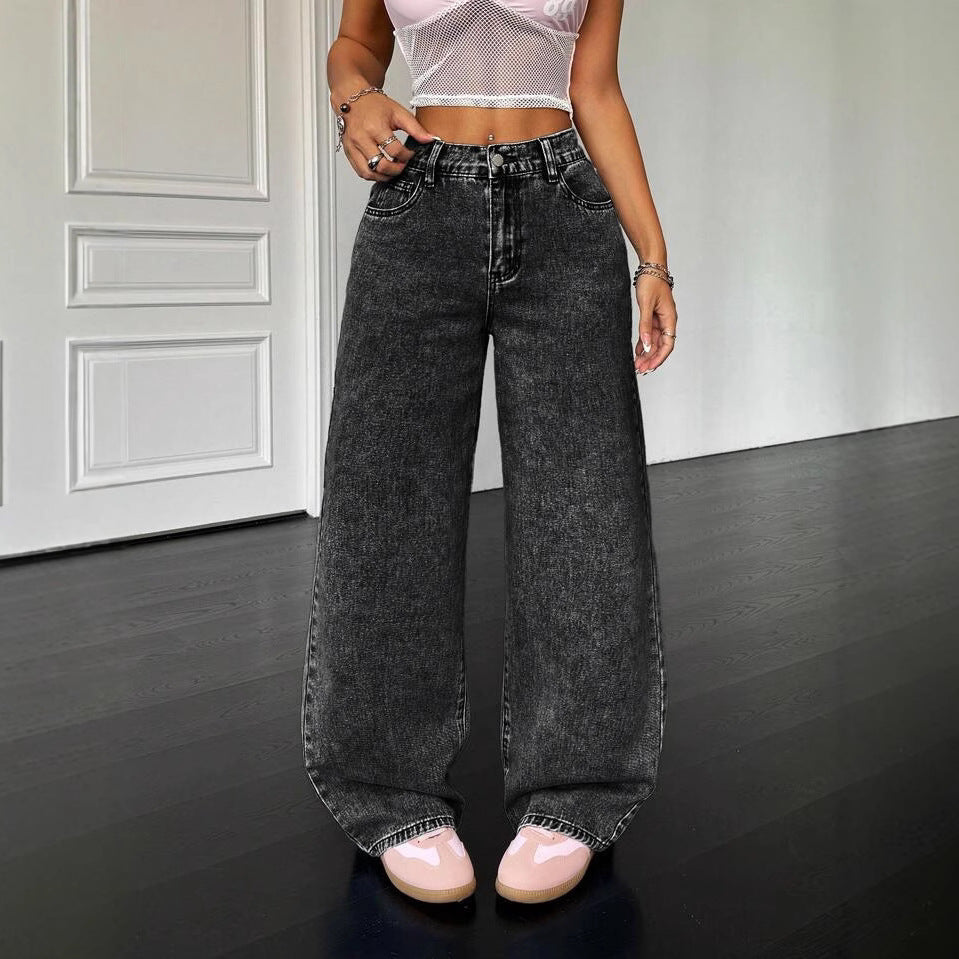 Women's High Waist Fashion Retro Loose Denim Jeans