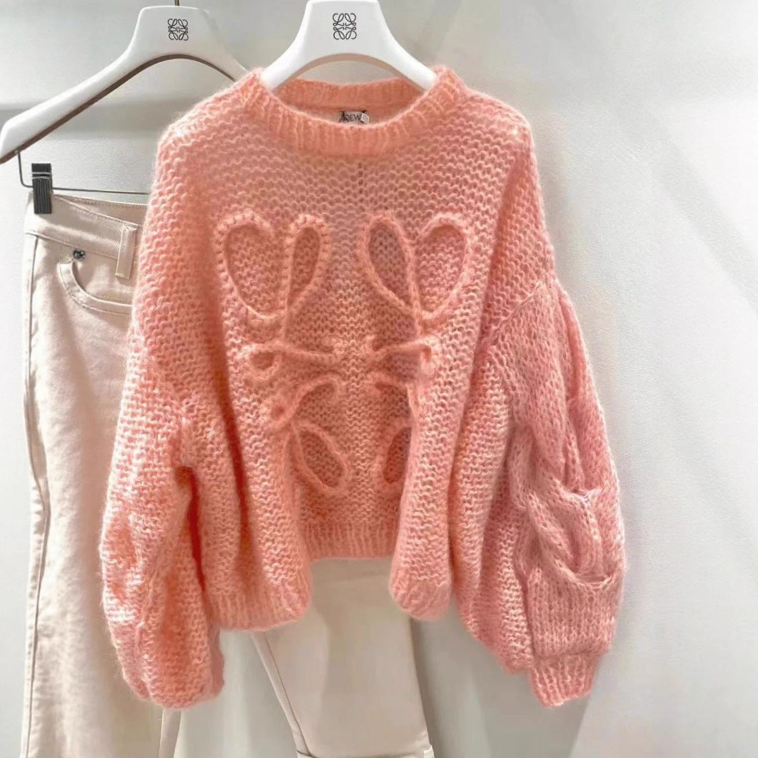 Women's Autumn Mohair Thick Needle Pure Hand-woven Sweaters