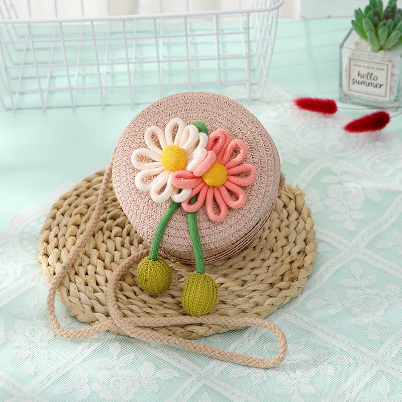 Women's & Children's Seaside Beach Weaving Straw Hat Pastoral Children's Coin Purse