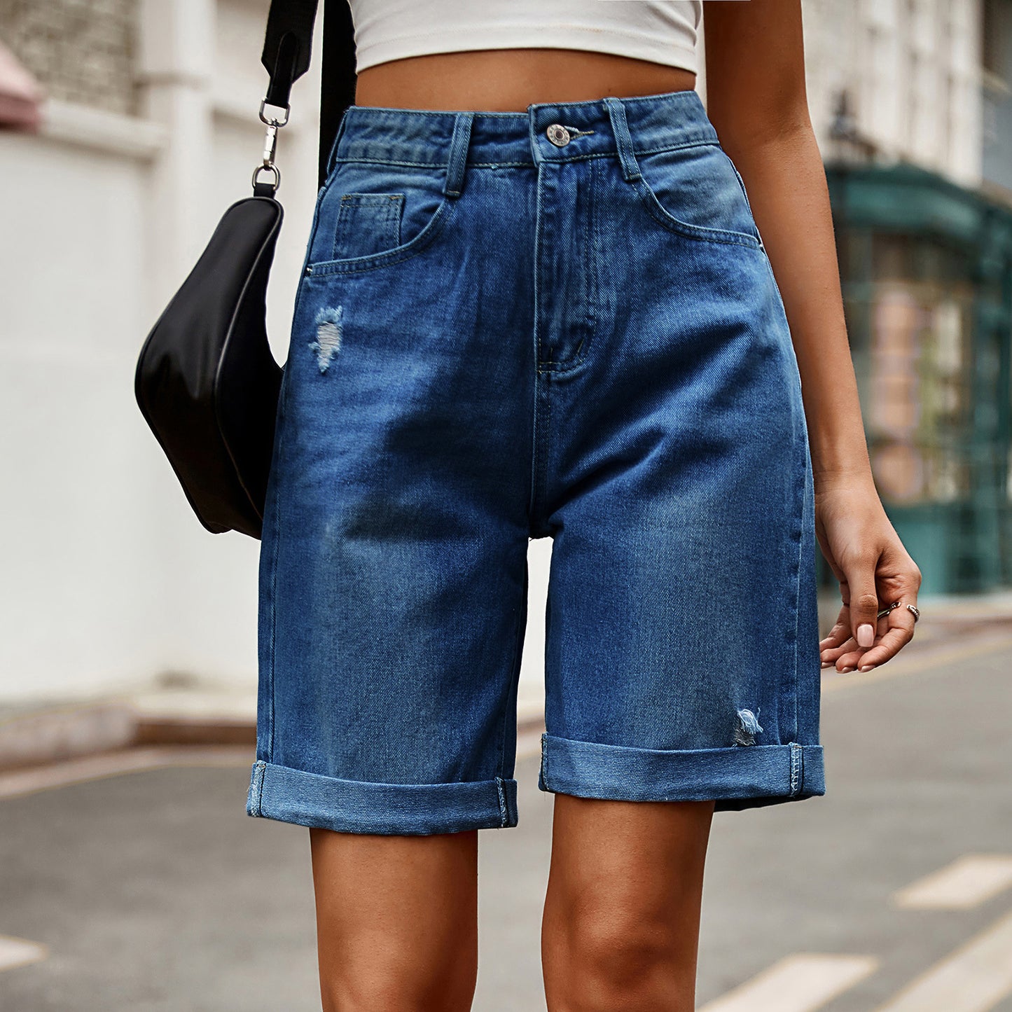 Women's Trade Ripped Curling Denim Casual Fashion Women's Jeans