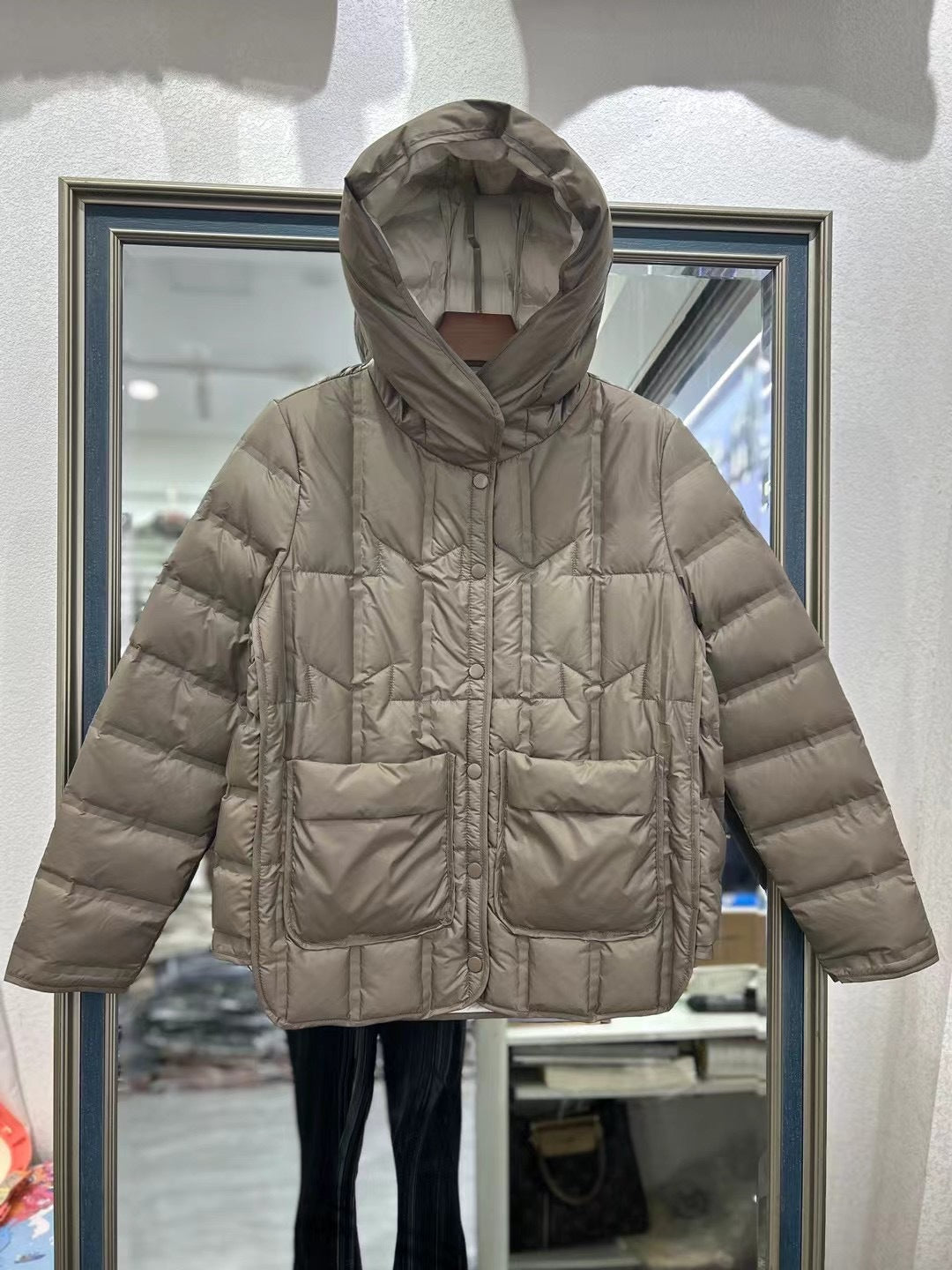 White Duck Down Lightweight Female Hood Jackets