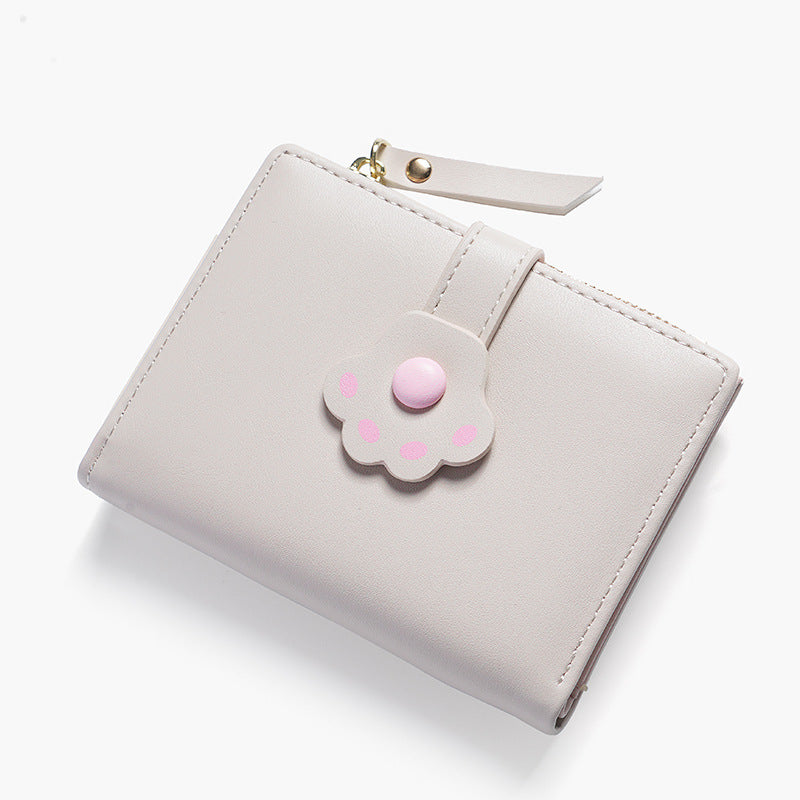 Women's Campus Cat's Paw Cute Short Korean Ladies Wallets