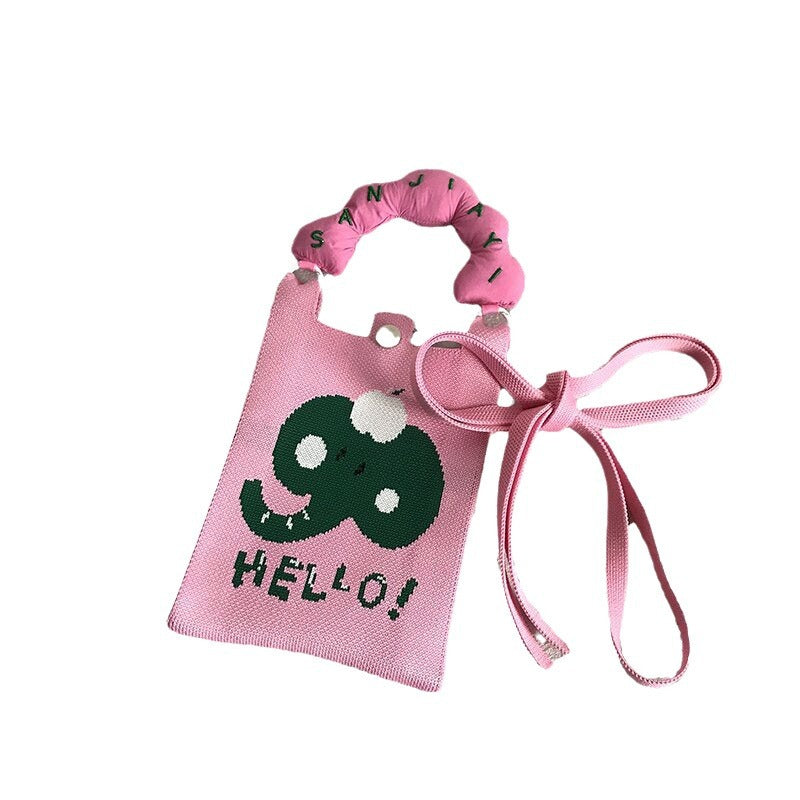 Cartoon Mini Knitted Mobile Versatile Portable Phone Bags