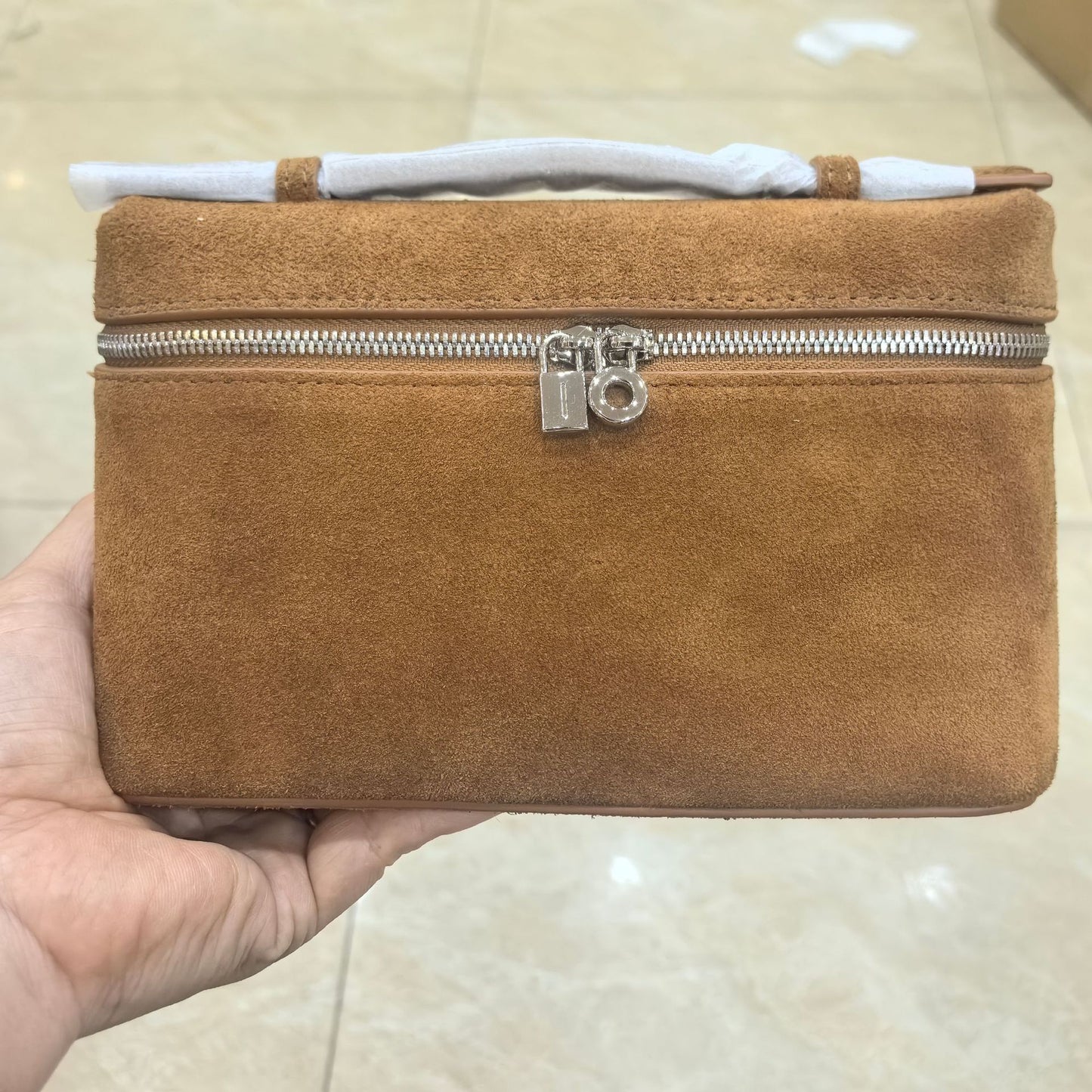 Creative Layer Cowhide Lunch Box Suede Bags