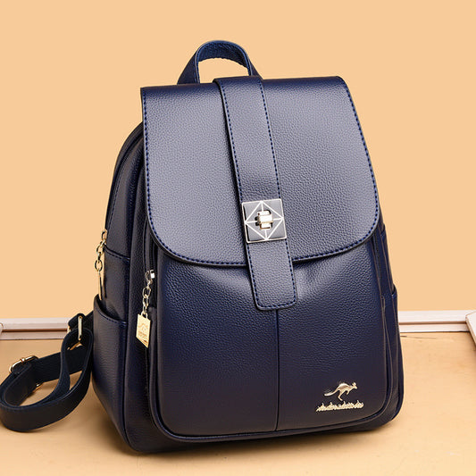 Women's Versatile Large Capacity Classy Soft Leather Backpacks