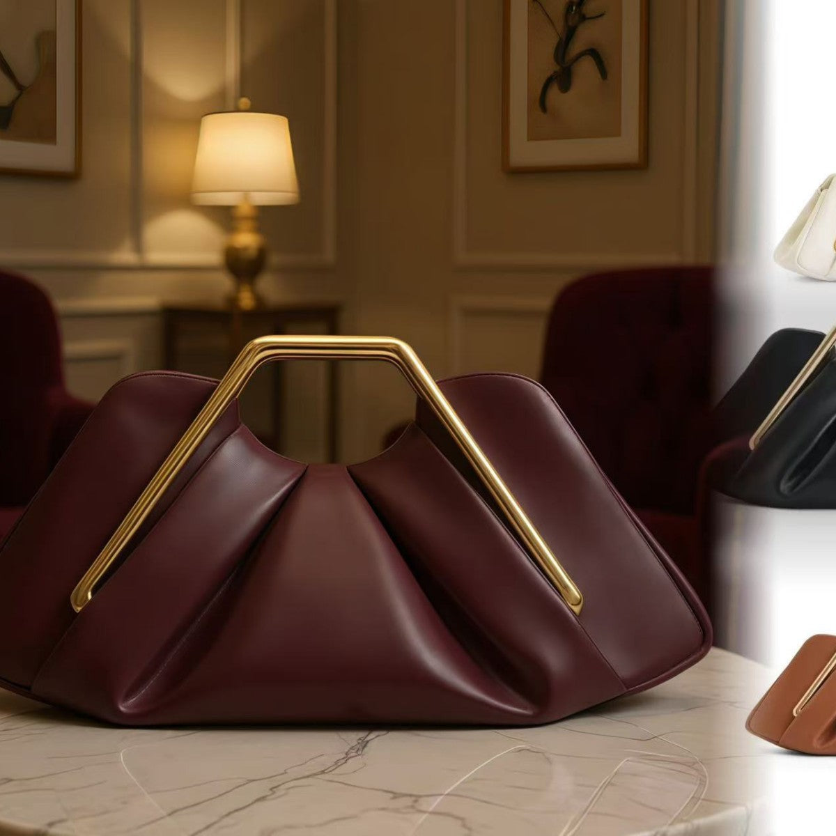 Women's Soft Leather Niche Cloud Dinner Party Bags