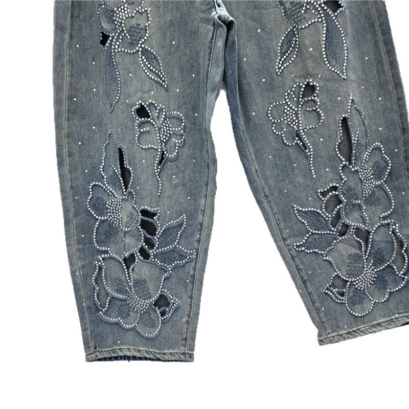 Women's Harem Summer Loose Slimming Elastic Waist Jeans