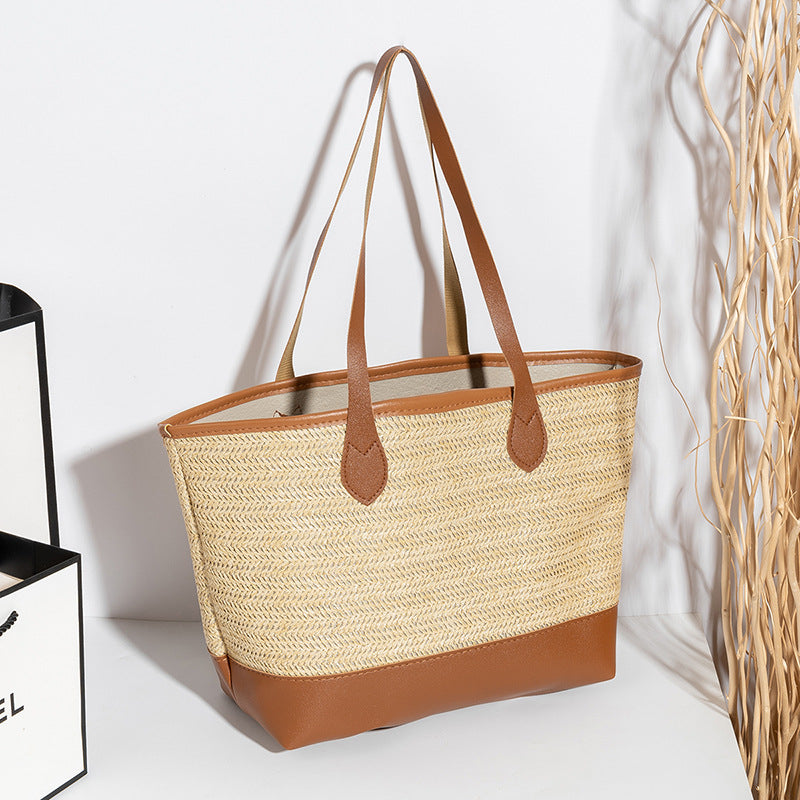 Woven Shopping Mummy Large Capacity Straw Handbags