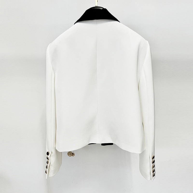 Innovative Fashion Contrast Color Green Collar Coats