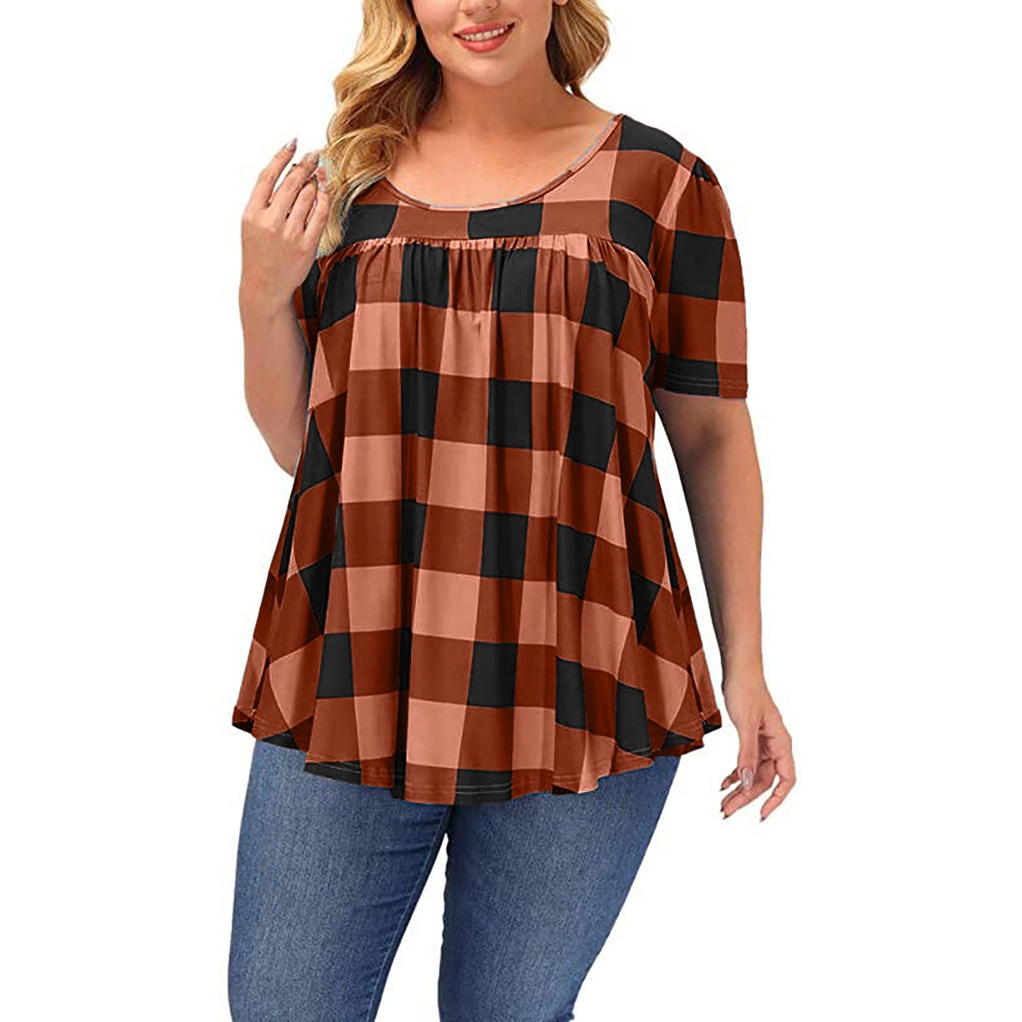 Women's Summer Sleeve Round Neck Loose Printed Women's T-shirt