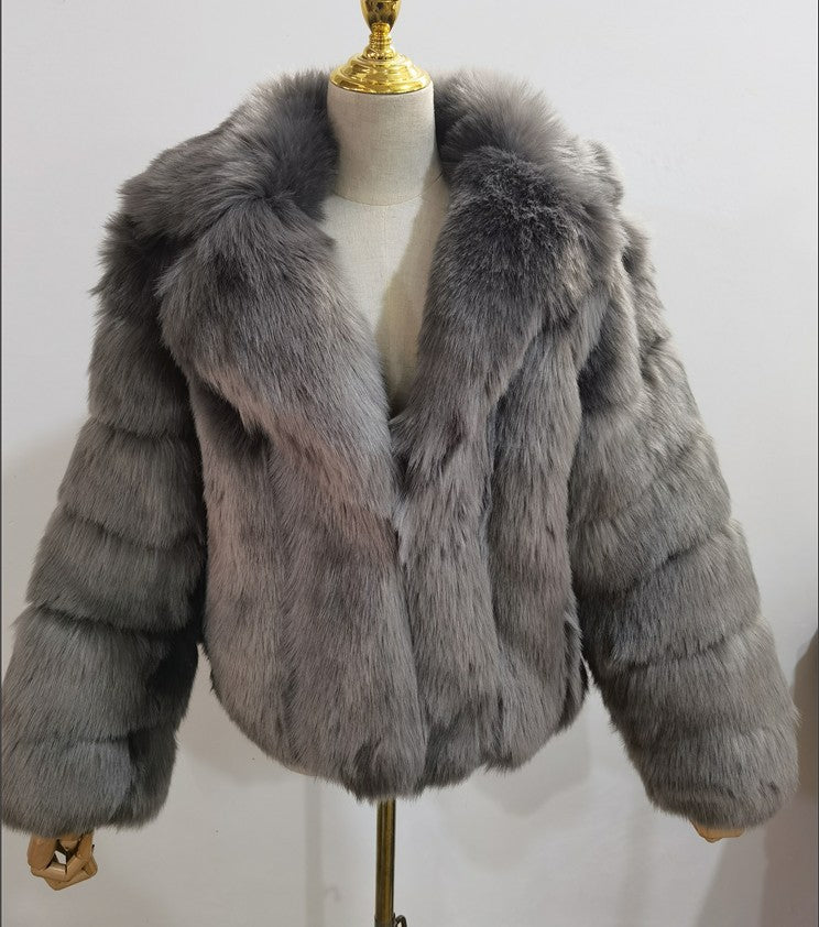 Women's Comfortable Imitation Fur Overcoat Fashion Coats