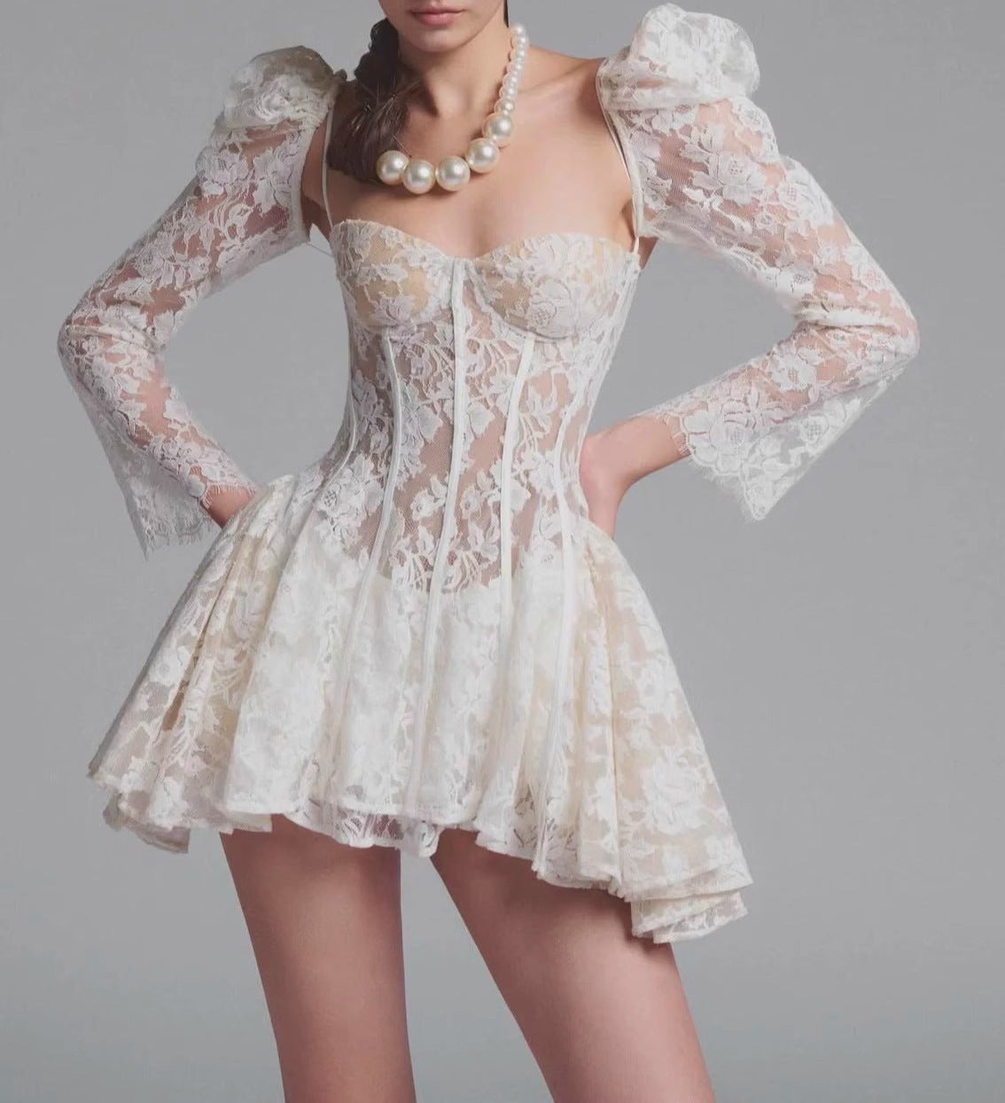 Fairy Sexy Wrapped Chest Flared Sleeve Dresses