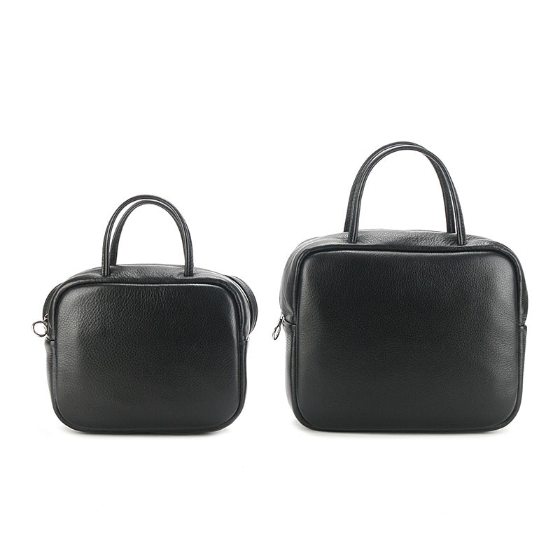 Women's Layer Cowhide Portable Fashionable Simple Handbags