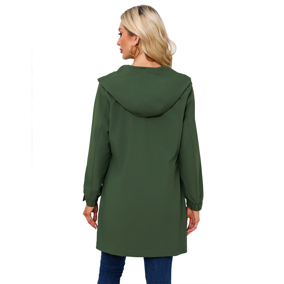 Women's Windbreaker Hooded Long Sleeve Loose Leisure Coats