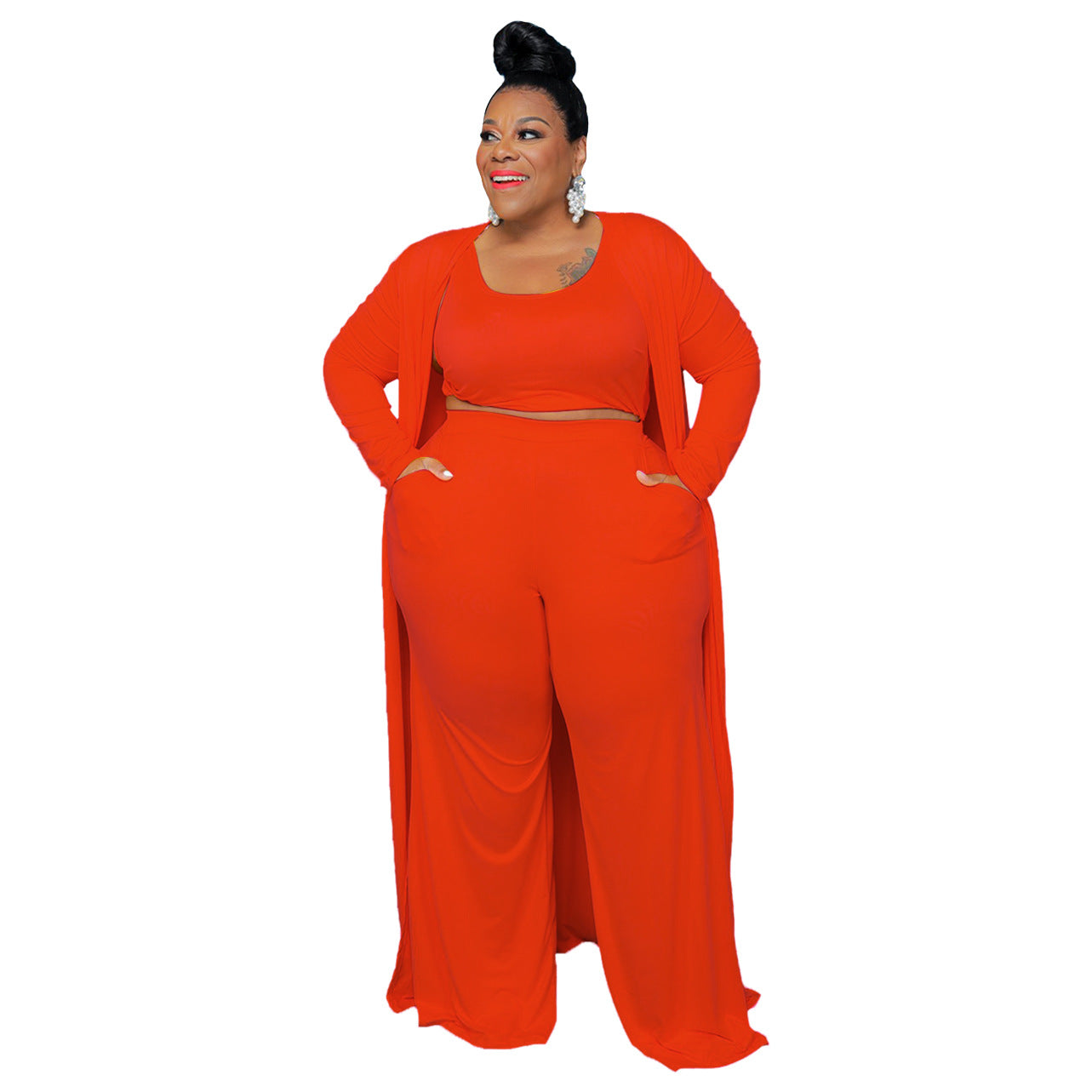 Women's Casual Fashion Sports Home Robe Three-piece Suits