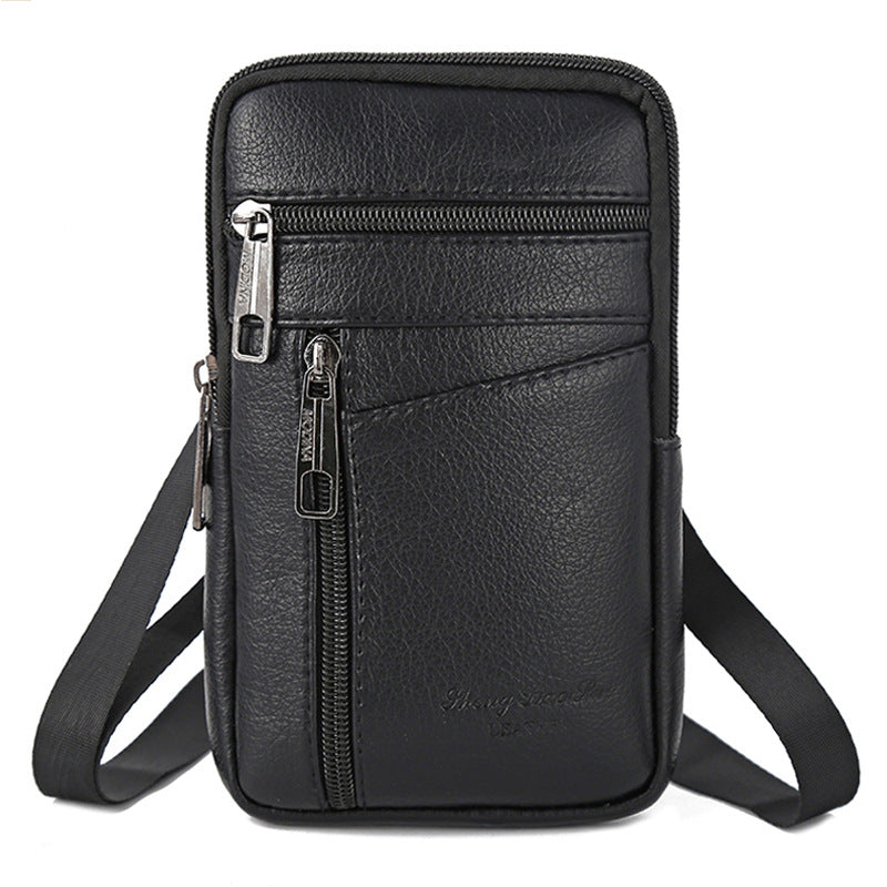 Men's Leather Multifunctional Mobile Large Capacity Cross Men's Chest Bags