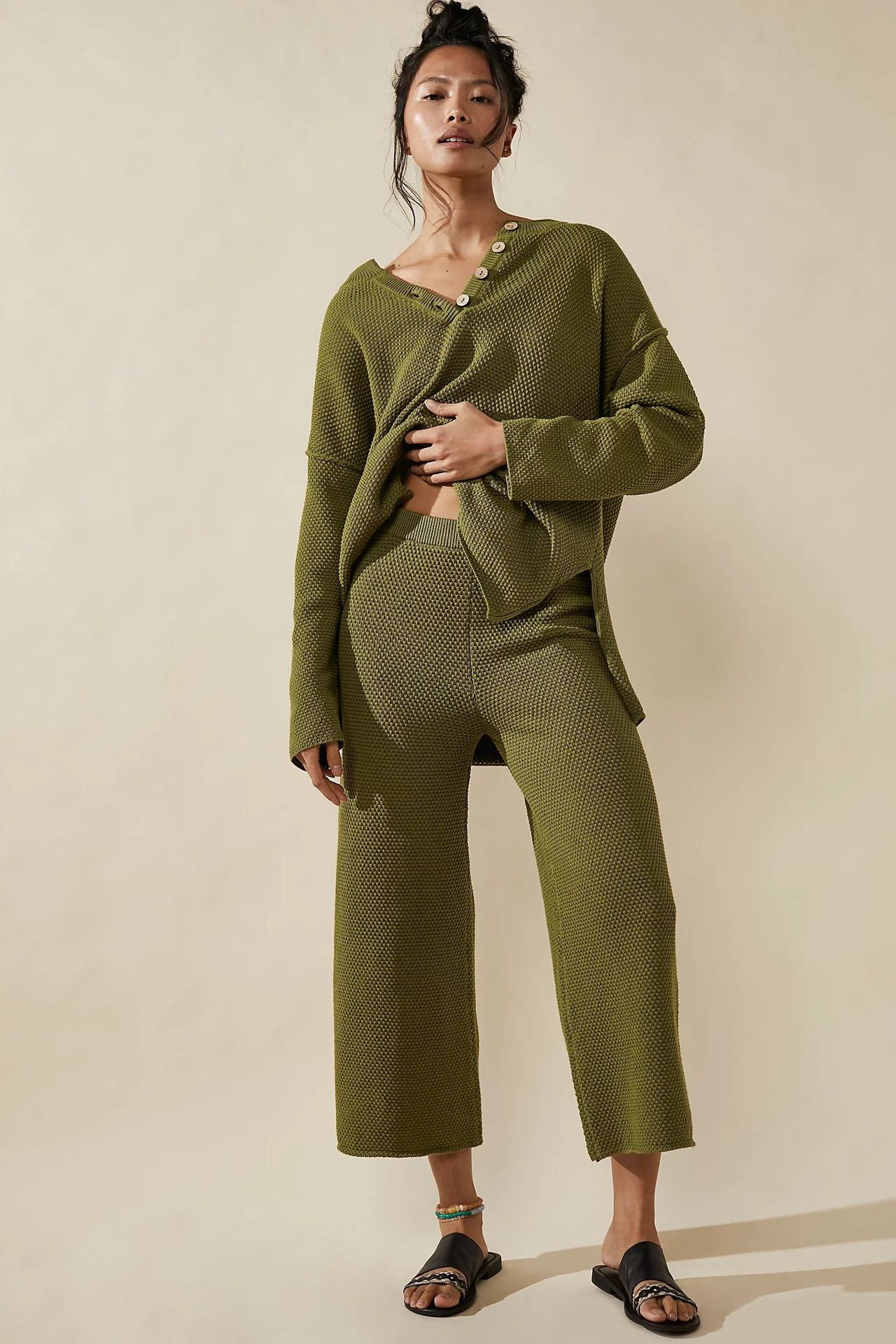 Women's Autumn Knitted Long Sleeve Loose Casual Suits