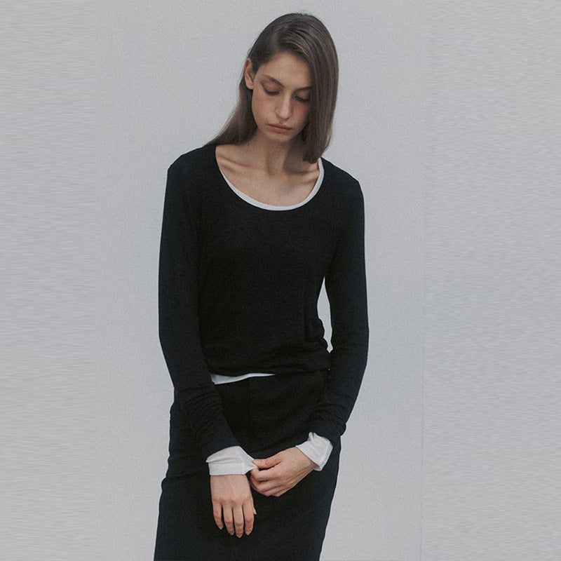 Women's Korean Style Simple Inner Wear Long Blouses