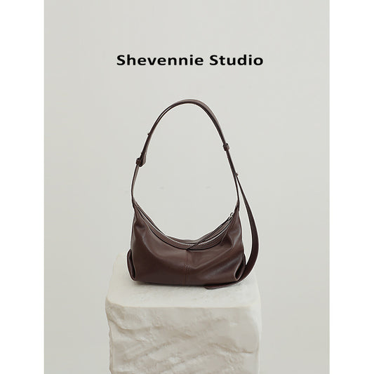 Women's Niche Cowhide Underarm One Genuine Leather Armpit Bags