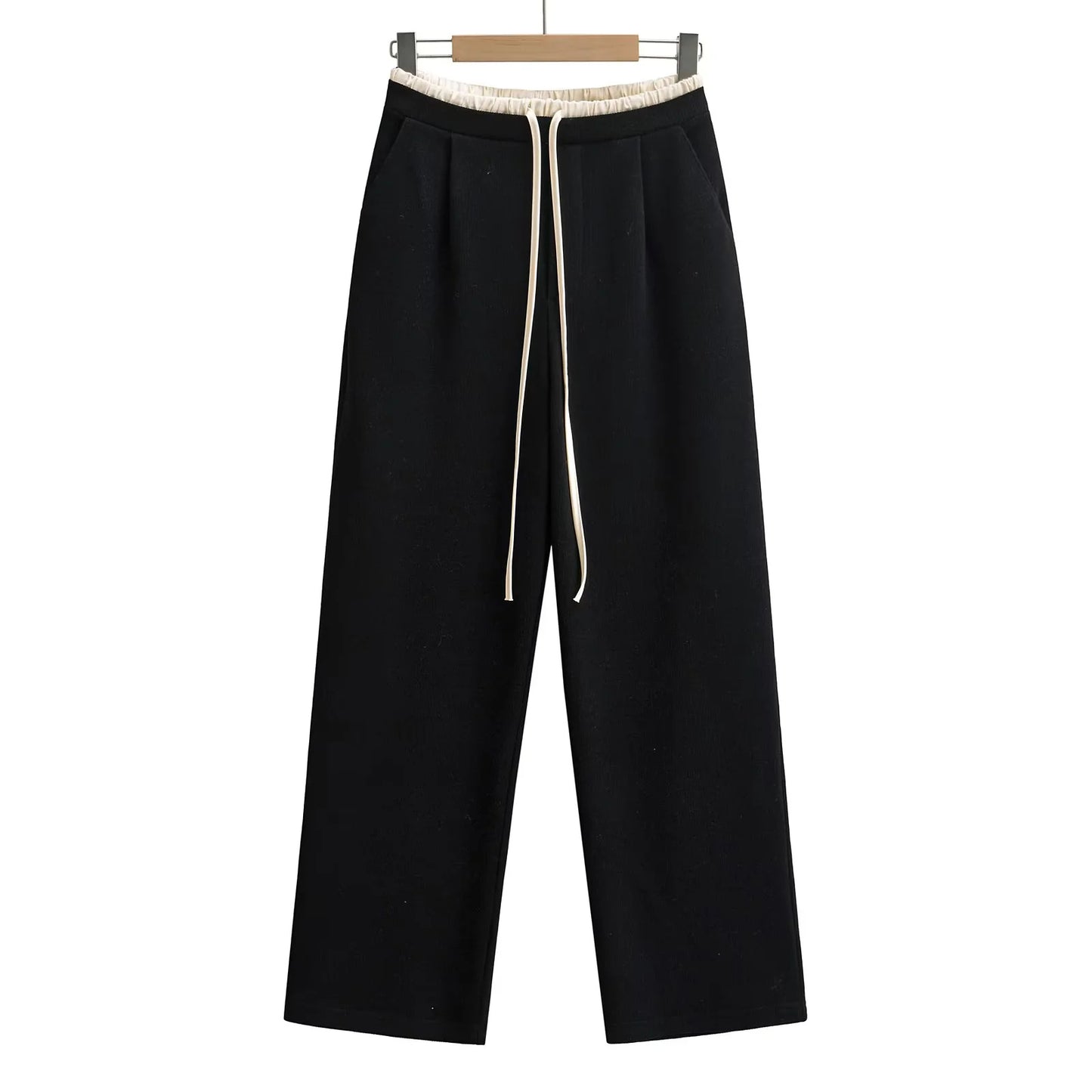 Soft Glutinous Double Brushed Casual Gray Pants