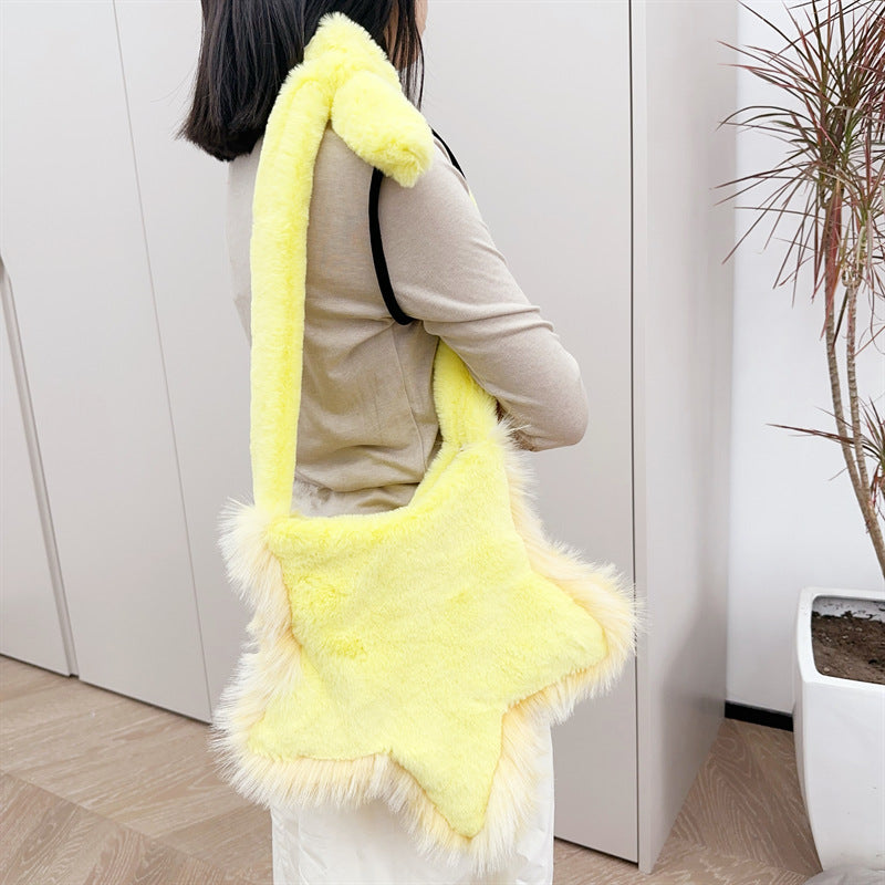 Plush Five-pointed Star Fur Millennium Sweet Handbags