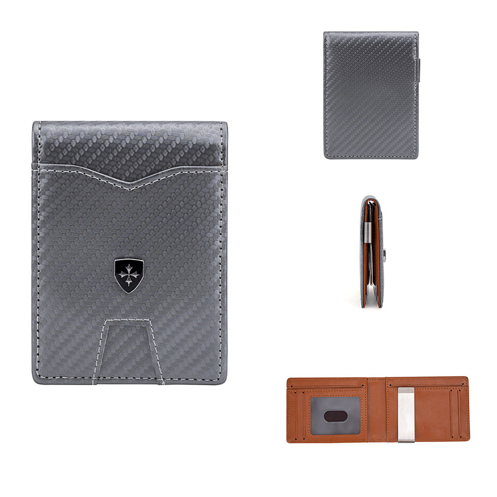 Men's Carbon Fiber Simple Gold Thin Fashion Card Holder
