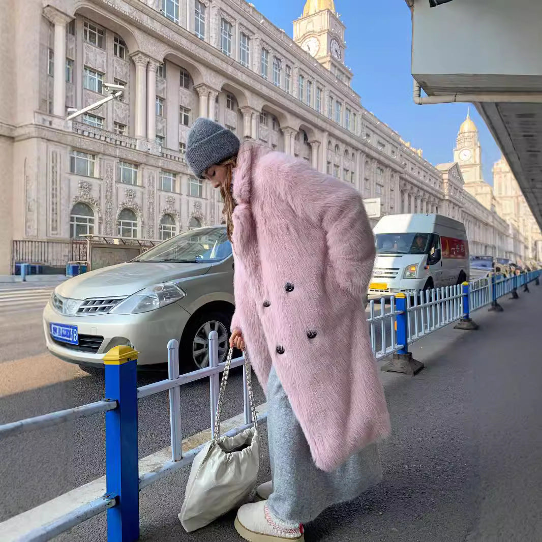 Women's Fur Loose Faux Korean Large Lapel Coats