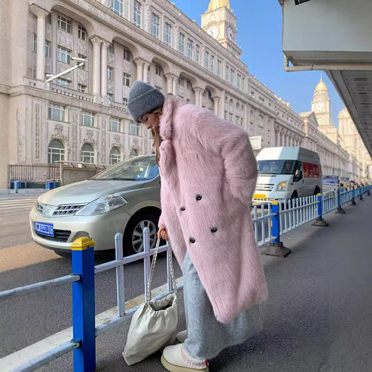 Women's Fur Loose Faux Korean Large Lapel Coats