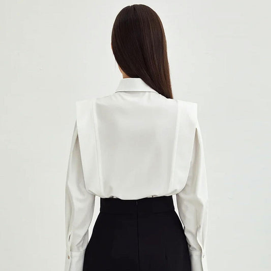 Women's French Commuter Right-angle Shoulder Slimming Shirt Spring Blouses