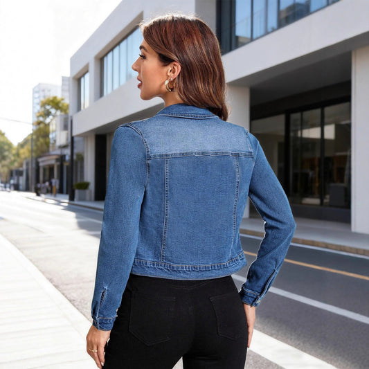 Women's Retro Inspired Waist Denim Washed Long Jackets