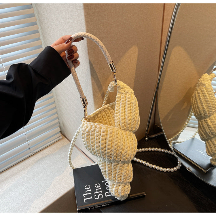 Women's Woven Seaside Conch Shell Strap Handbags