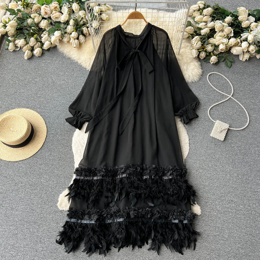 Women's High-grade Long-sleeved Dress For Design Loose Dresses