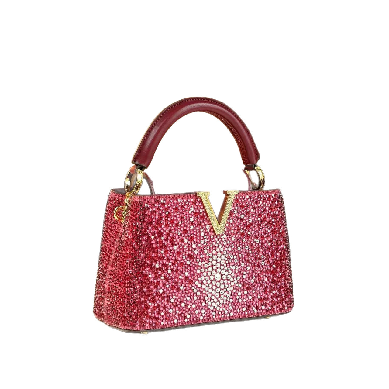 Versatile Women's High-grade Rhinestone Fashion Leather Crossbody Bags