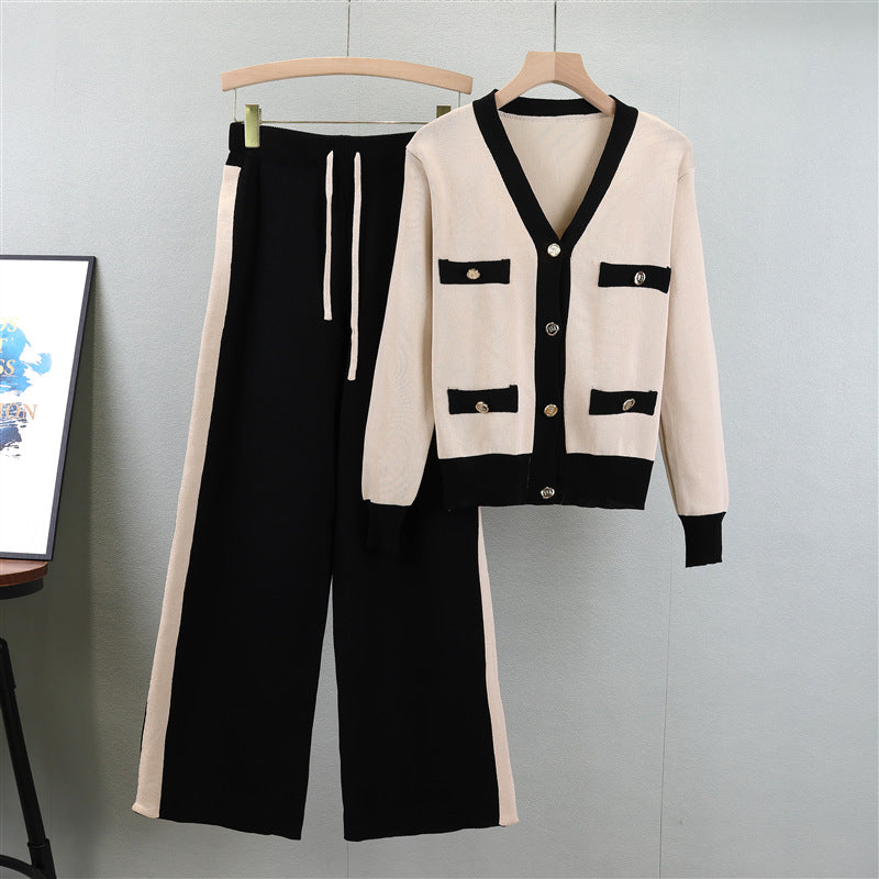 Women's Elegant Knitting Fashionable Two-piece Set Autumn Suits