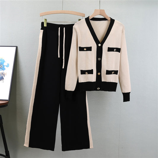 Women's Elegant Knitting Fashionable Two-piece Set Autumn Suits