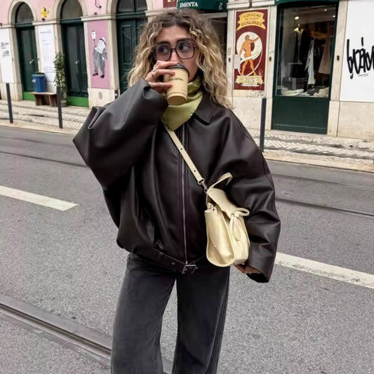 Peter Pan Collar Brown Black Two Jackets