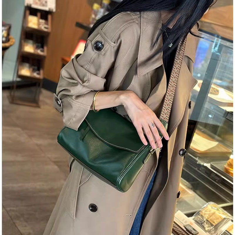 Women's Underarm Large Capacity First Layer Cowhide Bags
