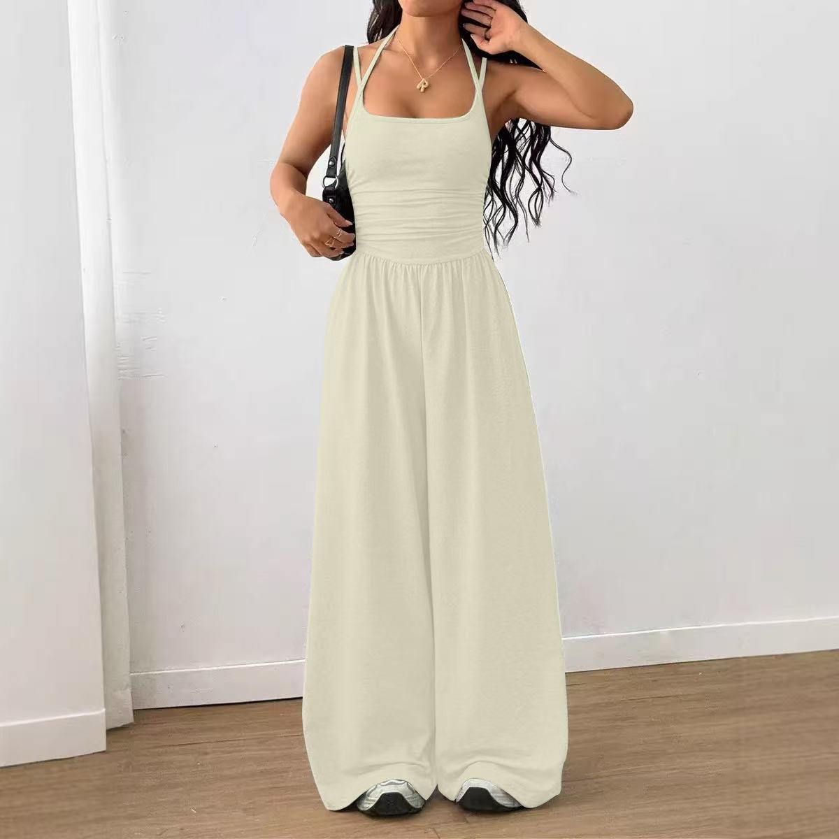 Women's Summer Sling Casual Wide Leg Loose Women's Jumpsuit/clothing