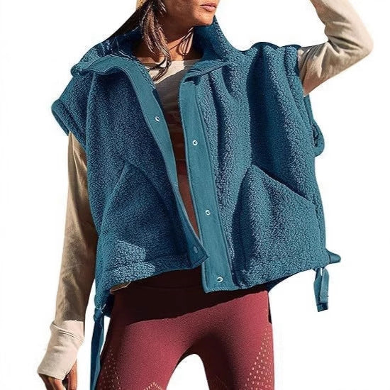 Women's Beautiful Plush Oversized Sleeveless Warm Vests